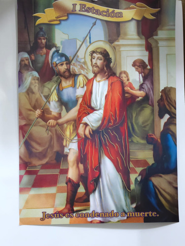 Poster Decorativo Viacrucis Pack De 5 Juegos 28x40