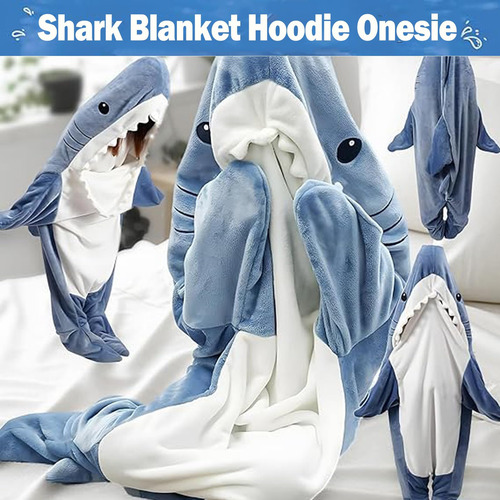 Manta Portátil Dmy Shark Cozy Sudadera Con Capucha De Franel
