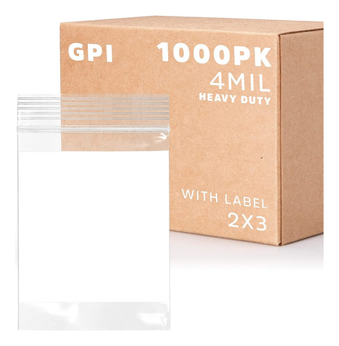 Gpi - 2 X 3 Pulgadas - Funda A Granel De 1000  4 Mil De Gros