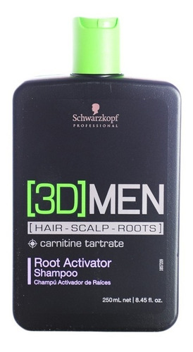 Schwarzkopf 3d Men Root Activator Shampoo Pelo Fino X 250ml