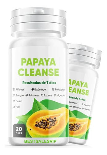 Papaya Cleanse 20 Capsulas X 02 Frascos - Envio Gratis