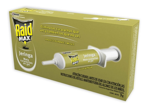 Imagen 2 de 7 de Raid Max En Gel Mata Cucarachas Jeringa