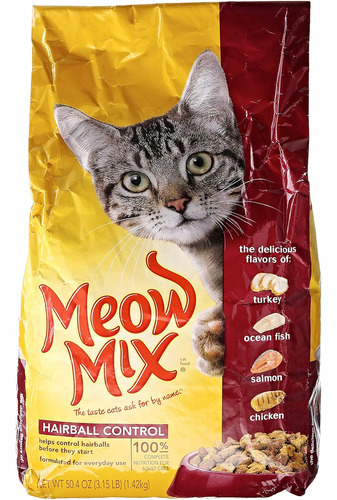 Meow Mix Comida Para Gatos Control De Bola De Pelo 3 15 Lb