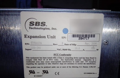 Unidad De Expansión Pci Sbs Technologies 13 Slots 9 Tarjetas (Usado)