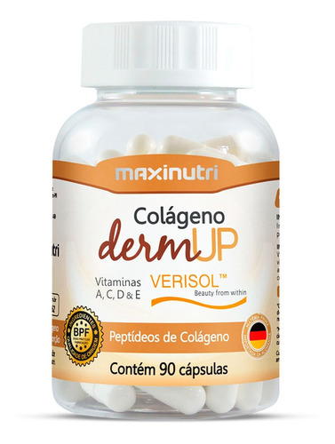 Imagem 1 de 3 de Colágeno Dermup Verisol® Maxinutri 750mg Com 90 Cápsulas