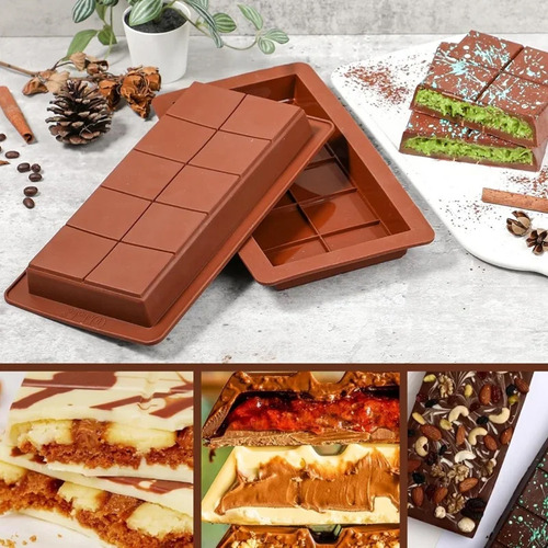 Molde Barras De Chocolate De Silicone - Molde De Gelo Para C