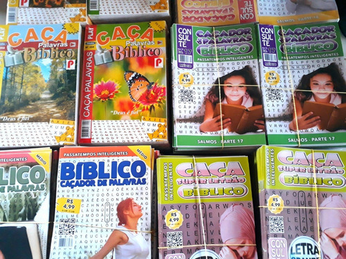 100 Revistas Caça Palavras Bíblico Evangélico Atacado
