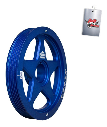 Imagem 2 de 6 de Kit Polias Alumínio + Correia + Esticador | Fusca | Azul