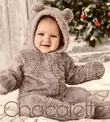 Enterito Teddy Oso Capucha Chocolette Bebes