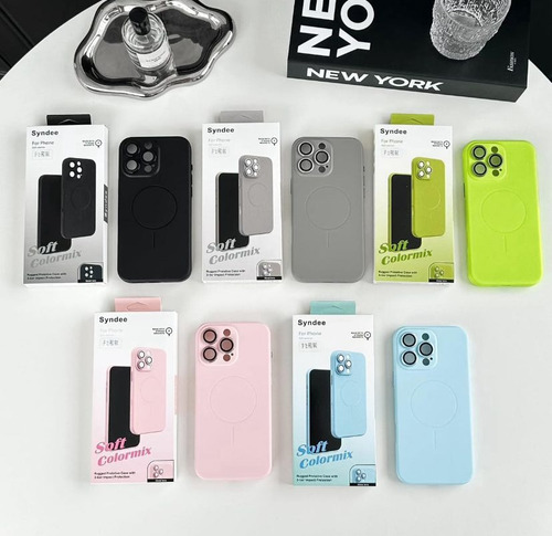 Colores Varios Tpu Con Tecnologia Magsafe, Incluye Mica 9d Negro Ip16 Pro