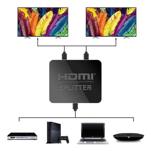 Splitter Divisor Hdmi Audio Video Hd Reproductor Televisor