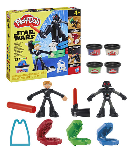 Set De Masa Moldeable Play-doh Star Wars Moldea Y Crea Sables De Luz