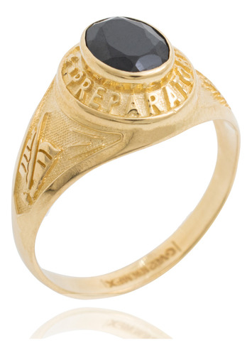 Anillo De Graduación Varios Modelos Prepa Secundaria Oro 10k Prepa Piedra Negra 5.5