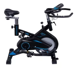 Bicicleta ergométrica Acte Sports Pro E17 para spinning cor preto e azul