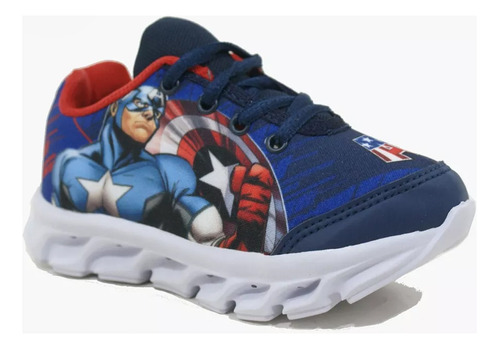 Zapatillas Marvel Capitán América Con Luz Led - Infantil