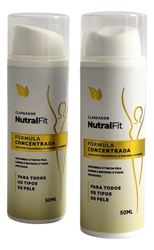 2 Clareador Nutral Fit Com Rosa Mosqueta Corpo E Rosto Orig