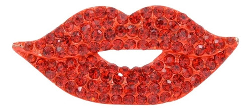 Broches Labios Diamantes Imitación De Color Rojo For Mujer