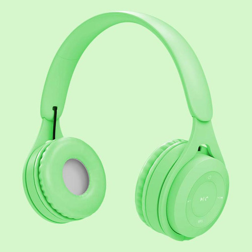 Marcaron Auriculares Inalámbricos Con Cable Música Verde