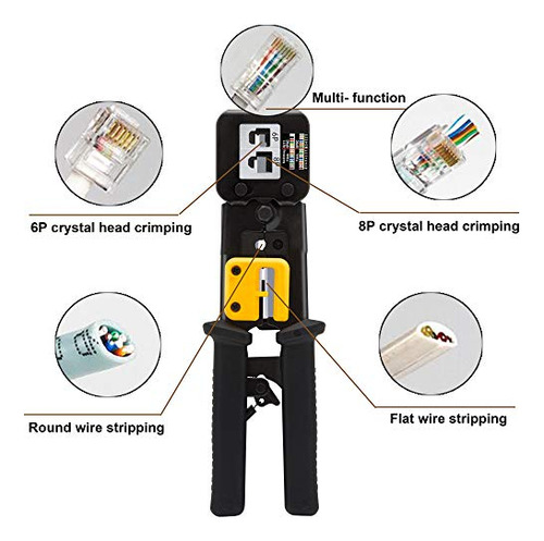 Kit De Herramientas De Crimpado Taiwain Cat5 Cat6 Rj45, Comp