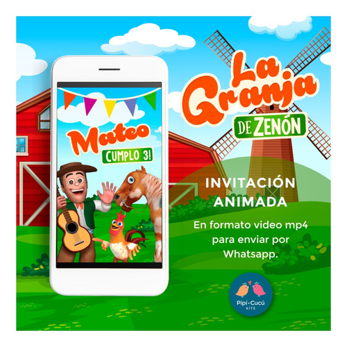 Video Invitación Animada La Granja De Zenón (modelo 2)