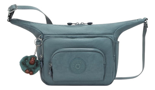 Cartera Kipling Crossbody Original Azul Petróleo Lisa Níquel Azul Petróleo