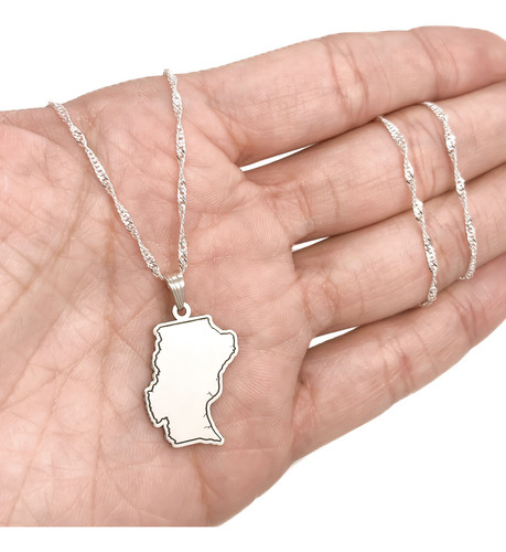 Cadena Singapur Y Dije Provincia Argentina Plata 925 Santa Cruz 55 Cm