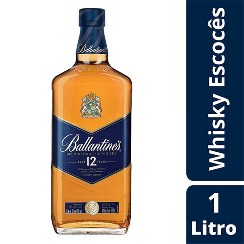 Whisky escocés mezclado de 12 años Ballantine's, 1 L