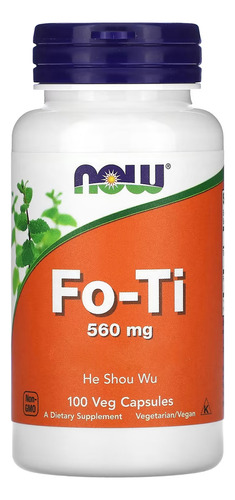Fo-ti 560mg (he Shou Wu) Now Foods 100veg Caps Importado