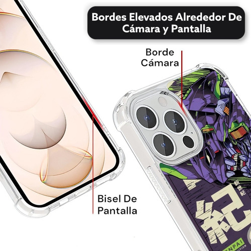 Funda Evangelion Neón Génesis Diseños Para iPhone Antigolpes