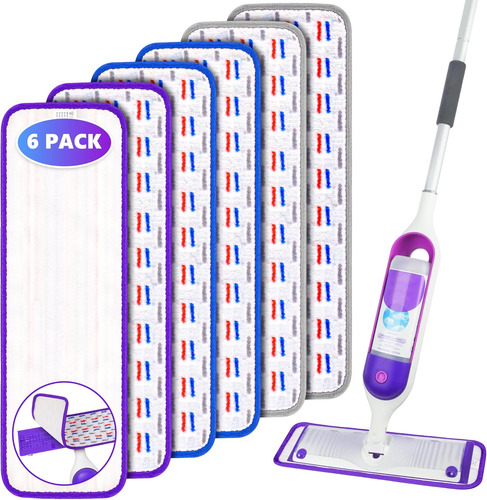 Paquete De 6 Almohadillas Reutilizables Swiffer Para Mopa El