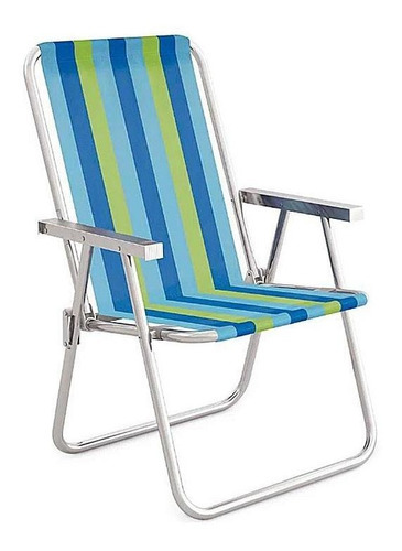 Cadeira Alta Mor Conforto Total Azul/verde Alumínio Ref.2136