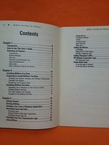 Bit Ware F/ D. Fax/ Data Software For Windows. User Guide. (Usado)