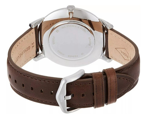 Reloj Fossil Fs5439 Hombre Acero Piel Café Acero Beige
