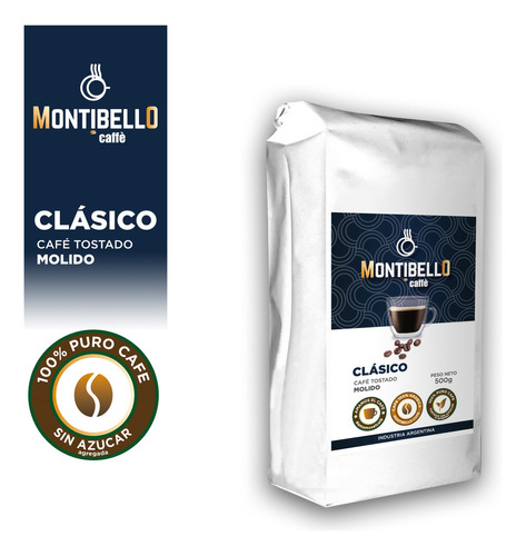 Cafe Molido Tostado Sin Azucar Montibello Clasico 500g