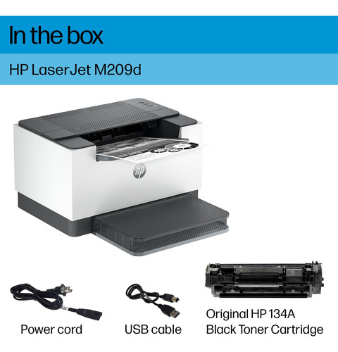Impressora A Laser Hp Laserjet M209d Preto E Branco Com Dupl