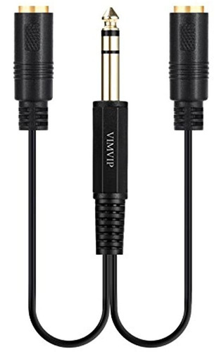 Vimvip 6.35mm 1/4 Trs Cable Estereo Macho A Doble 2 X 3.5mm