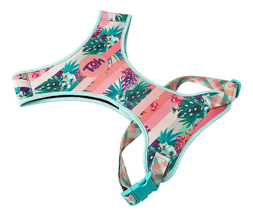 Imagem 2 de 7 de Conjunto Peitoral Neoprene E Guia Tamanho G Rosa Laguna