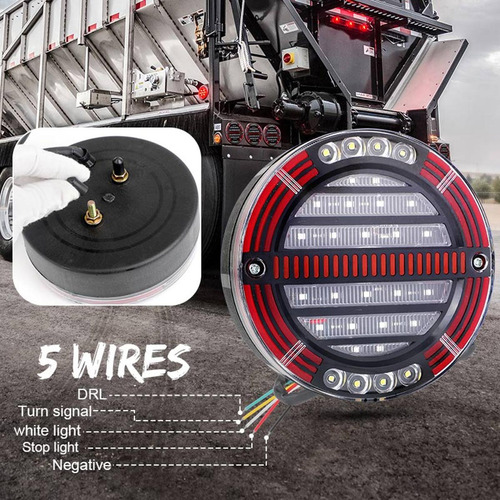 Aa 1 Luz Trasera Led De Freno Led Redonda 5.5 Inch Para