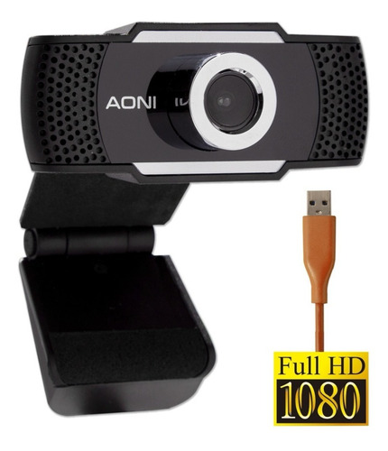 Imagen 1 de 6 de Aoni Camara Webcam Full Hd Usb Aut/foco 1080p Teams Zoom