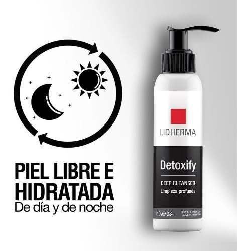 Gel Deep Cleanser Lidherma Detoxify día/noche para piel grasa/mixta/normal/seca de 110g 18+ años