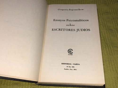 Ensayos Psicoanalíticos Sobre Escritores Judíos - Cajica (Usado)