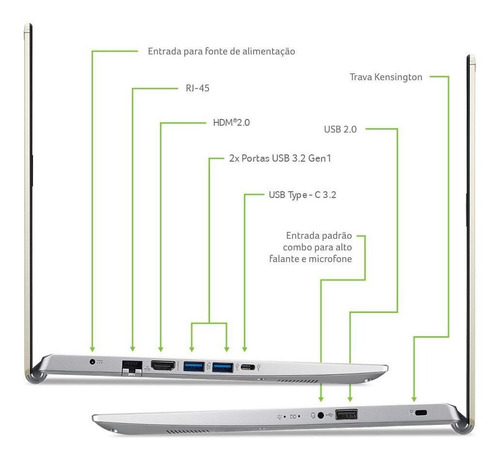 Imagem 6 de 7 de Notebook Acer Aspire 5 A514-54g-71qa I7 8gb 512gb Sdd 14'