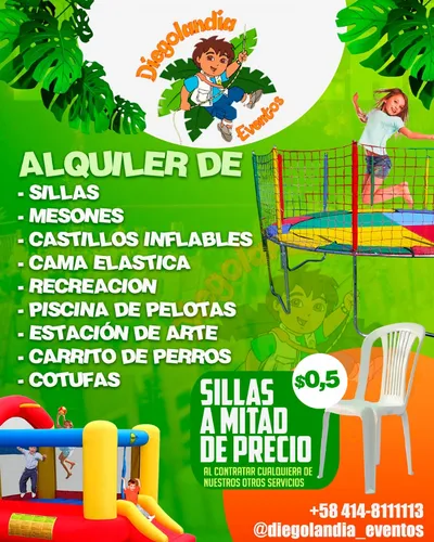 Sillas, Colchones Inflables, Cama Elástica, Recreadores,