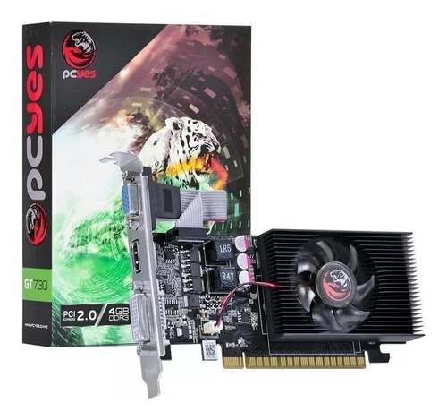 Placa de vídeo Nvidia Pcyes  GeForce 700 Series GT 730 PW730GT12804D3LP 4GB