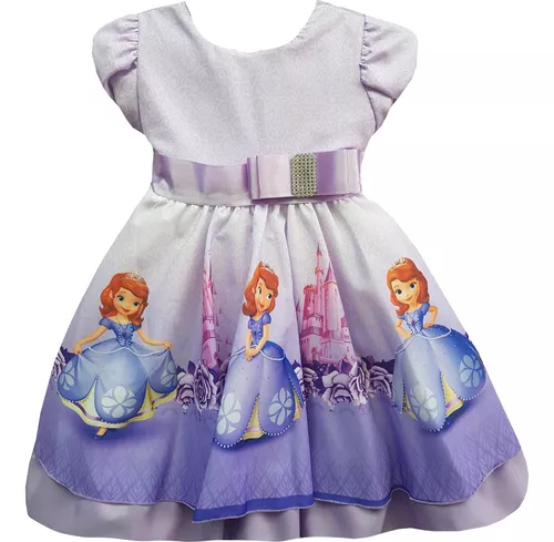 Vestido Princesa Princesinha Sofia Festa Infantil Promoção