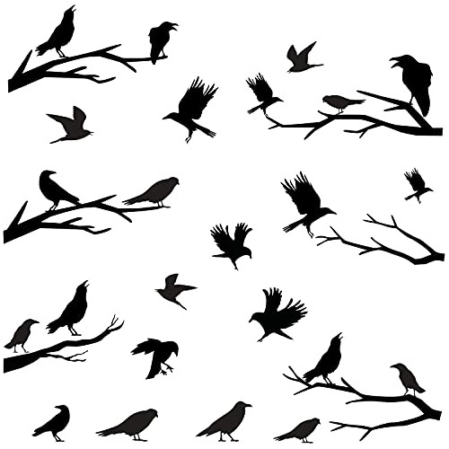 Calcomanías De Pared Black Crows Ramas De Invierno Peg...