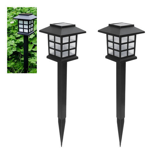W Juego 2 Luces Led Solares Para Césped Impermeables