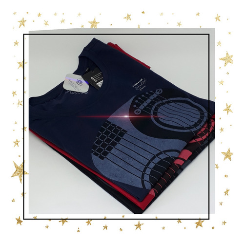 Imagem 4 de 4 de Camiseta Gajang, Gola Careca, Estampa Masculina Rg Guitar
