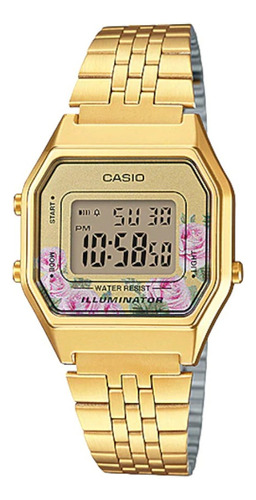 Reloj Casio La680wga-4cdf Mujer Vintage 100% Original Color de la correa Dorado Color del bisel Dorado Color del fondo Dorado