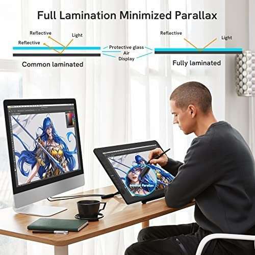 Tableta De Dibujo Con Monitor Gráfico Veikk Vk2200 Pro Con P